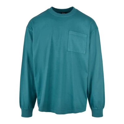 Abbildung von Urban Classics Pigment DYED Langarmshirt, Herren, Größe: Small, Teal