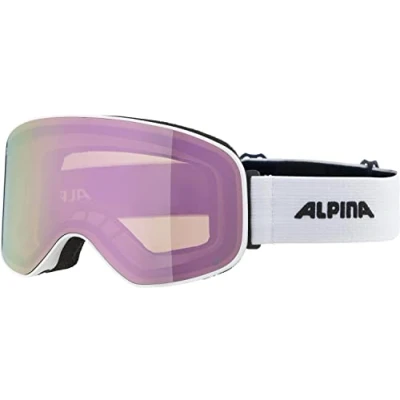 Abbildung von ALPINA SLOPE Q LITE Verspiegelte, Kontrastverstärkende OTG Skibrille Mit 100% UV Schutz Für Erwachsene, white matt, One Size
