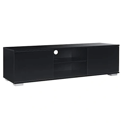 Abbildung von en.casa TV Board, »Werpen« Fernsehtisch Lowboard Unterschrank Schwarz hochglänzend