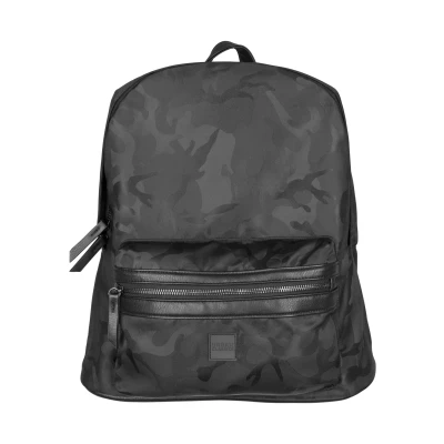 Abbildung von Urban Classics camo Jacquard Tagesrucksack, Herren, Größe: One Size, Black