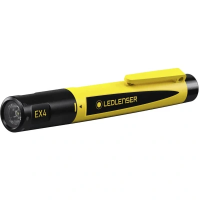 Abbildung von Ledlenser EX4 LED Taschenlampe, Zone 0/20 Stiftlampe, Pen Light, explosionsgeschützt, 50 Lumen, 35 Meter Leuchtweite, 7 Stunden Leuchtdauer, mit Batterie betrieben, inkl. Batteriesatz, 1 Stk.