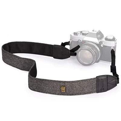 Abbildung von TARION Kamera Schultergurt Kameragurt Tragegurt Bohemian Nackengurt Band Hals Camera Neck Strap für Canon Fuji Nikon Olympus Panasonic Pentax Sony (Schwarz)