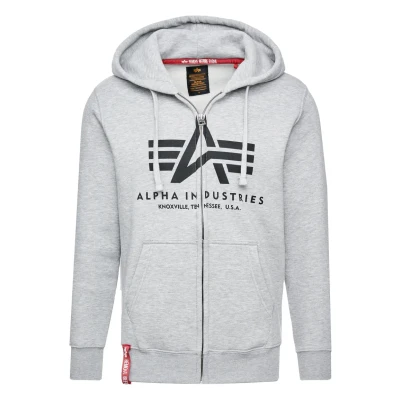 Abbildung von Alpha Industries Sweatjacke, Herren, Größe: Large, Greyheather
