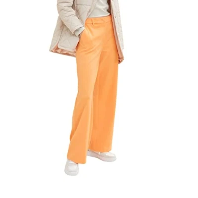 Abbildung von TOM TAILOR Damen 1035890 Lea Straight Fit Hose, 29751 Bright Mango Orange, 32W / 30L