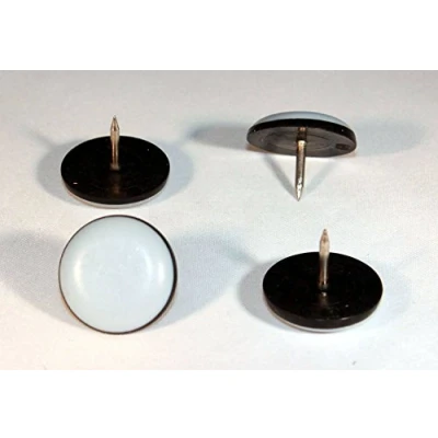 Abbildung von 40 Stück Teflon Möbelgleiter rund mit Nagel Ø 22 mm 5 dick/PTFE Beschichtung/Teflongleiter/Stuhlgleiter