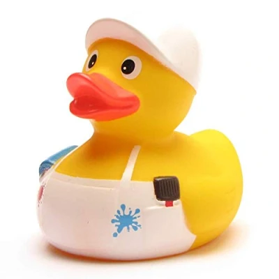 Abbildung von DUCKSHOP I Badeente Anstreicher Quietscheente L: 7,5 cm inkl. Badeenten Schlüsselanhänger im Set