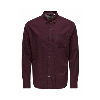 Abbildung von Only &amp; Sons Normal Geschnitten Kragen Hemd, Herren, Größe: Small, Fudge