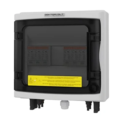 Abbildung von Solar Anschlusskasten DC 1000V T1 T2 2 String 2x Mersen Überspannungsschutz IP65 Photovoltaik PV Blitzschutz Solarsteckverbinder Doktorvolt