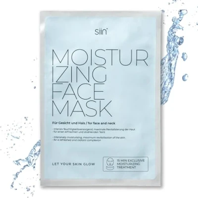 Abbildung von siin feuchtigkeitsspendende Gesichtsmaske 5er pack Intensive Feuchtigkeit für trockene Haut Tuchmaske mit Hyaluronsäure, Fucogel® &amp; Kollagen Gesicht und Hals