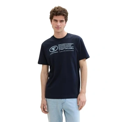 Abbildung von TOM Tailor Tshirt print, Herren, Größe: Small, Dark blue