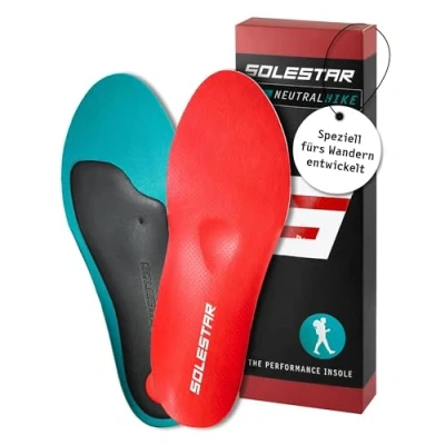 Abbildung von Solestar Neutral Hike Einlegesohlen zum Wandern Gr.47/48 Unisex Schuheinlagen als Fußstütze beim Trekking &amp; Laufen Ergonomisch Höchst Komfortabel