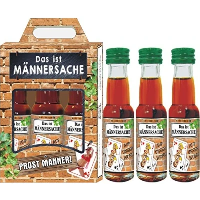 Abbildung von 3er Kräuterlikörbox Kräuterlikör Box 3 x 0,02 L 32% vol. für Männer Männergeschenk zum Geburtstag das ist Männersache Männertag (Das 52003)