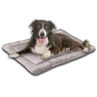 Abbildung von MyBestBuddy Hundekissen Komfort grau 80x60 cm L, allergikerfreundlich (100% Polyester), rutschfest 40C waschbar mit flauschigem Stoffbezug Hundematte BZW. Hundebett für mittelgroße Hunde