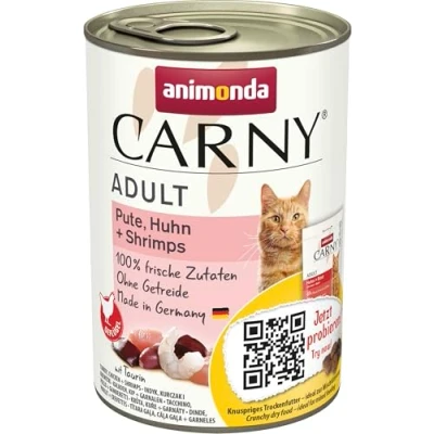 Abbildung von Carny Katzen Nassfutter Pute + Huhn Shrimps (6 x 400g), von animonda ohne Getreide und Zucker, mit frischen fleischlichen Zutaten
