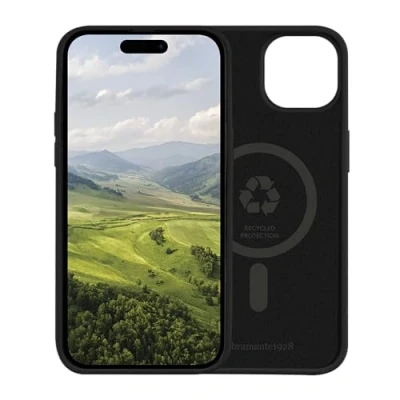 Abbildung von Apple iPhone 15 Hülle MagSafe Kunststoff dbramante1928 Hard Case/Backcover Handyhülle Schwarz Shockproof/Stoßfest