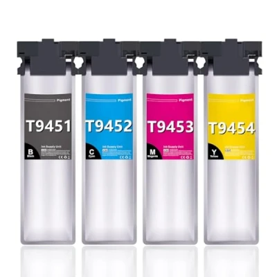 Abbildung von T9451 T9454 Druckerpatronen Kompatibel für Epson T9452 T9453 Tintenpatronen Workforce Pro WF C5710DWF C5790DWF C5210DW C5290DW (4er Pack)