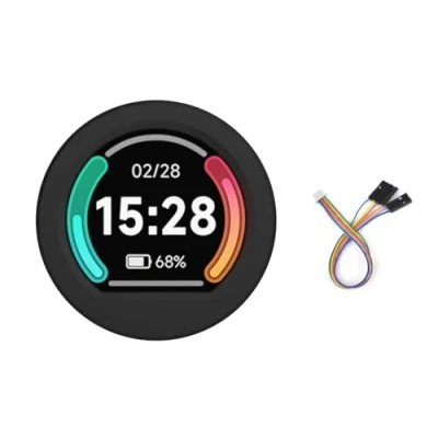 Abbildung von RP2040 MCU Board with 0.99 Inch Round LCD Display Module B CNC Metal Case 240 x Resolution 65K RGB Colours IPS Screen Based on Raspberry Pi RP2040, Accelerometer and Gyroscope Sensor