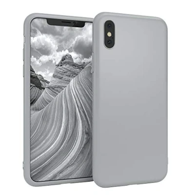 Abbildung von EAZY CASE Handyhülle Silikon mit Kameraschutz kompatibel iPhone XS Max in Hellgrau, Grau, Ultra dünn, Slimcover, Silikonhülle, Hülle, Softcase, Backcover