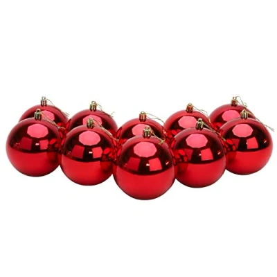 Abbildung von Toyland® 10 x Weihnachtskugeln extra groß 100mm rot