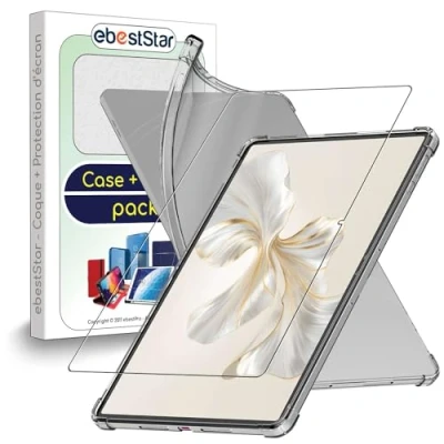 Abbildung von ebestStar Hülle für Honor Pad 9, Silikon Handyhülle, Klar TPU Schutzhülle, verstärkten Rändern und Ecken, Transparent + Panzer Schutz Glas