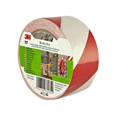 Abbildung von 3M 767i Gefahren Markierungs Klebeband, 50 mm x 33 m, Rot/Weiss