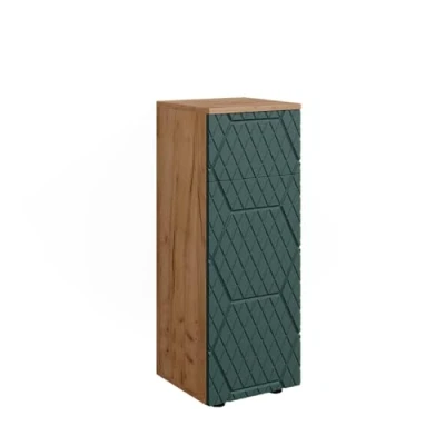 Abbildung von Vicco Midischrank Irma, Goldkraft Eiche/Grün, 30 x 81 cm mit 1 Schublade, 2 Fächer,...