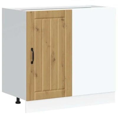 Abbildung von vidaXL Spülenunterschrank Lucca Artisan Eiche Holzwerkstoff, Küchenunterschrank, Schrank Küche, Lagerschrank, Unterschrank für Küchenzeile
