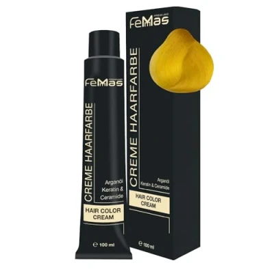 Abbildung von FemMas Premium Haarfarbe Hair Color Cream 100ml Pure&amp;Mix Gelb