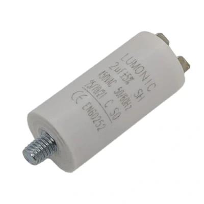 Abbildung von Lumonic Anlaufkondensator mit Stecker 6,3x0,8mm I 2µF 450V 26x55mm 2uF Motorkondensator Kunststoffgehäuse Betriebskondensator für Pumpen