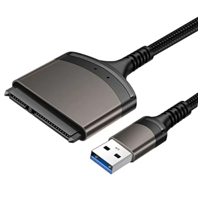 Abbildung von EasyULT USB 3.0 auf SATA Adapter, Festapltten für 2,5&quot; SSD und HDD zu Kabel 2.5 Zoll Kompatibel mit Windows, MacOS, ChromeOS, Linux