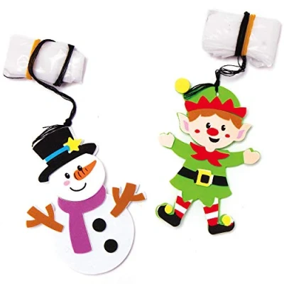 Abbildung von Baker Ross AX519 Weihnachten Fallschirmspringer Bastelset Für Kinder 6 Stück, Festliche Kreativsets Und Bastelbedarf Zum Basteln Dekorieren Zur Weihnachtszeit