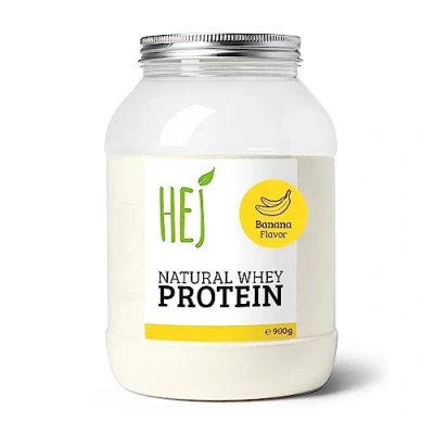 Abbildung von HEJ Whey Protein Pulver Eiweißpulver für Muskelaufbau &amp; Fitness 23,1g Eiweiß pro Portion Als Shake oder Zutat Banane 900g