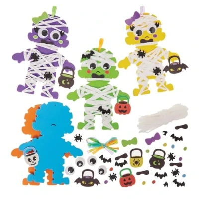 Abbildung von Baker Ross FN299 Halloween Mumie Weben Dekoration Kits 5er Pack, Basteldekorationen für Kinder