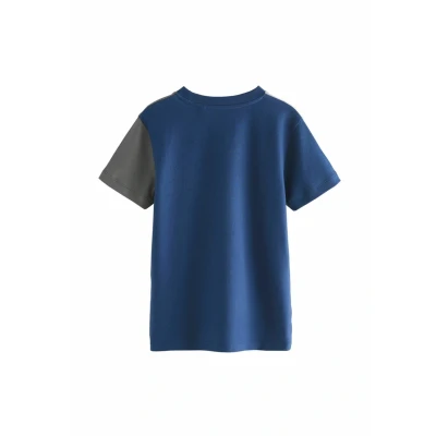 Abbildung von Next Regular Fitvertical Stripe Short Sleeve Tshirt print für Kinder, Größe: 110, Navy blue charcoal