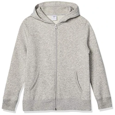 Abbildung von Amazon Essentials Jungen Fleece Kapuzenpullover mit Reißverschluss, Hellgrau Meliert, 2 Jahre