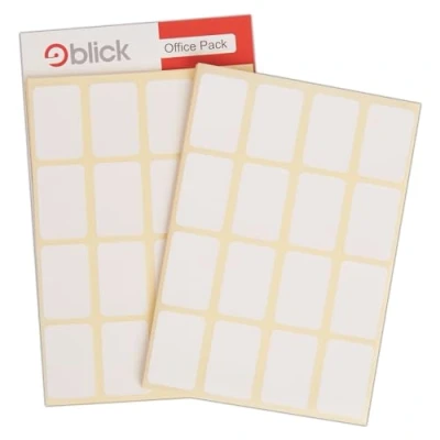 Abbildung von Blick Etiketten, weiß, selbstklebende Aufkleber, Büropaket, rechteckig, 24 mm x 37 mm, 640 für Zuhause, Büro, Familie, Schule, Briefe, Adresse