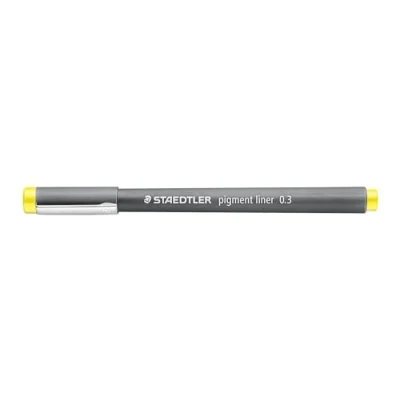 Abbildung von STAEDTLER 308 03 10 Fineliner pigment liner (0,3 mm Strichbreite, hohe Qualität, Pigmenttinte, dokumentenecht, lichtbeständig) Farbe gelb