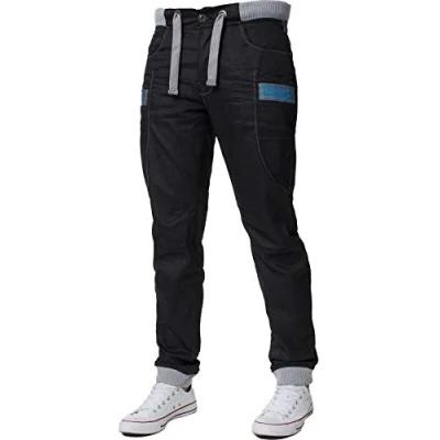 Abbildung von Ze ENZO Herren Jeggings Jeanshose * One Size Gr. 28W x 32L, Blau/Schwarz