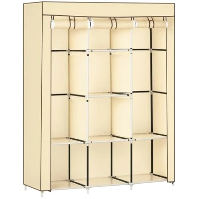 Abbildung von HOMCOM Stoffschrank mit Kleiderstangen (Kleiderschrank, 1 St., Tücherschrank) bis 55 kg belastbar