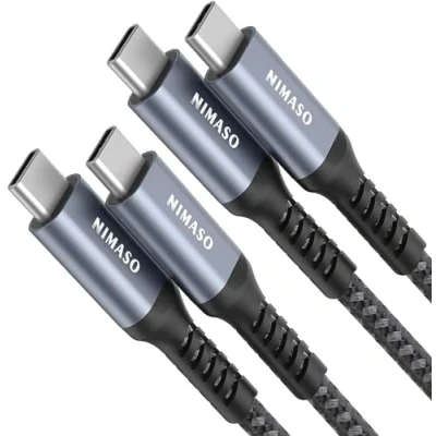 Abbildung von Nimaso USB C Kabel [2 Pack 2M],USB zu Ladekabel [20V/3A/60W],USB Typ PD für Samsung Galaxy S23 S22 S21 S20,Note10,A80,Google Pixel 3a/4 XL,Pro 11 2021,MacBook Pro,iPad pro,iPhone 15
