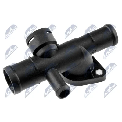 Abbildung von NTY CTM VW 027 Flansch Kunststoff Zylinderkopf, getriebeseitig mit Dichtring VOLKSWAGEN: Golf 4 Schrägheck, Variant, AUDI: A3 Schrägheck