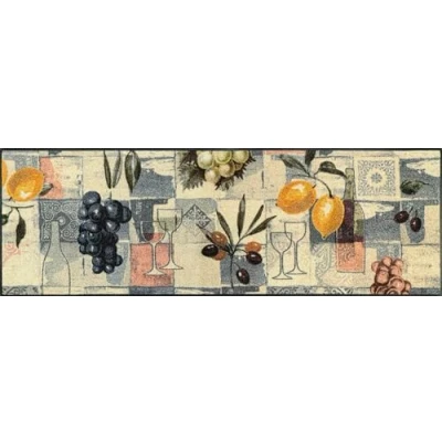 Abbildung von wash+dry Fußmatte, Gusto Mediterraneo 60x180cm, innen, waschbar, bunt