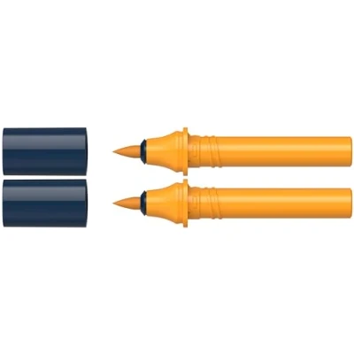 Abbildung von Schneider 040 Paint It Twinmarker Patronen (Brush Tip Pinsel, farbintensive Tinte auf Wasserbasis, für die Anwendung Papier, &gt; 95% recycelter Kunststoff) 2 Stück, orange 109