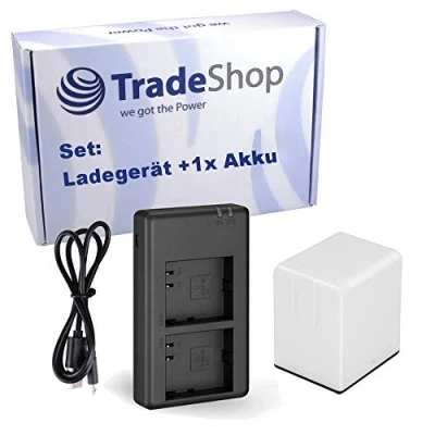 Abbildung von 1x Akku + 2 Fach Ladegerät kompatibel mit Netgear/Arlo Go Sicherheits Kamera 3000mAh 7,2V Li Ion DU A1 A2 Ladestation Micro USB Kabel