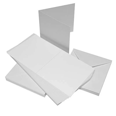 Abbildung von Craft UK 289 Karten und Umschläge, 12,7 x 17,8 cm, Weiß, 50 Stück