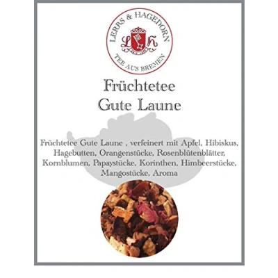 Abbildung von Lerbs &amp; Hagedorn, Früchte Tee Gute Laune 250g (ca. 21 Liter) Hibiskus, Hagebutten, Orangenstücke, Rosenblütenblätter, Kornblumen