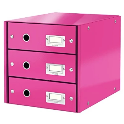 Abbildung von Leitz, Schubladenbox, Pink, 3 Schubladen, A4, Click &amp; Store, 60480023