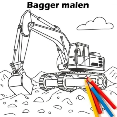 Abbildung von Bagger malen: Das Malbuch für kleine Baumeister