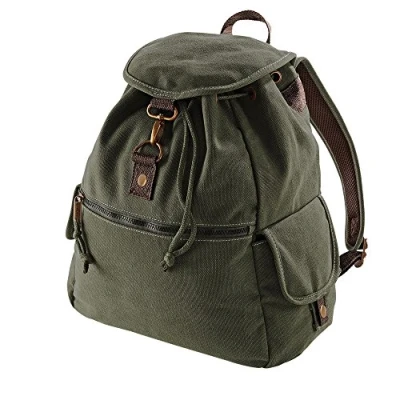 Abbildung von Vintage Canvas Backpack, Farbe:Vintage Military Green, Größe:30 x 36 16 cm