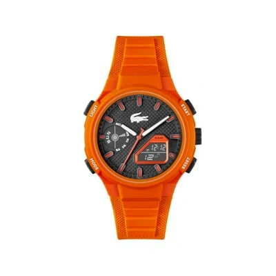 Abbildung von Lacoste Analoge Digitale Multifunktions Quarzuhr für Herren Kollektion LC33 mit Oranges Silikonarmband 2011369